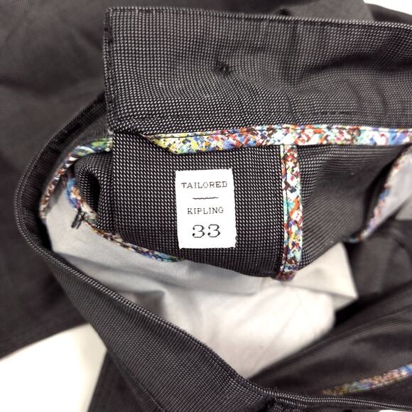 Robert Graham Pants Mens 33x25.5 Gray Kipling Tailored Straight Preppy Designer - Picture 3 of 9